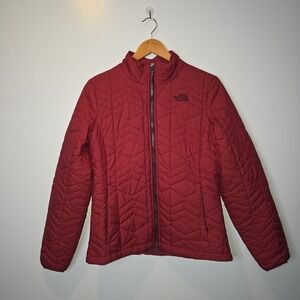 The North Face Tamburello Jacket Women M RED Transition Piece Cozy Warm Layering